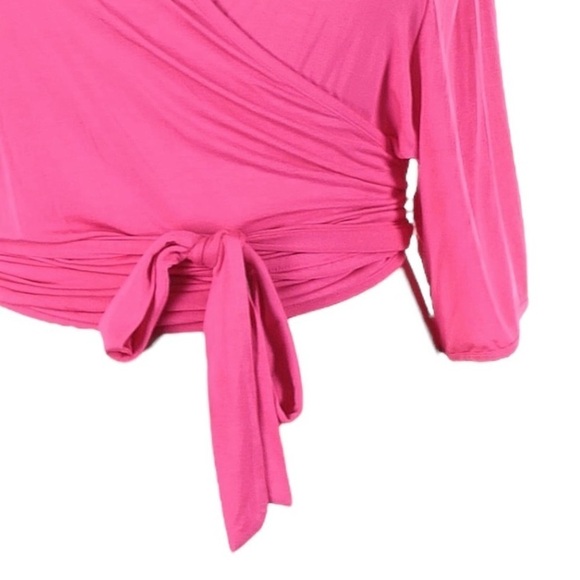 Torrid Active Pink Soft Jersey Crop Wrap Top Size 5X NWT Half Sleeve Workout - Picture 2 of 6